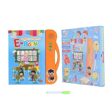 Imagem de Ainoli eletrônico abc livro de som inglês malaio língua animal frutas aprendizagem crianças brinquedo educativo com caneta (Laranja)
