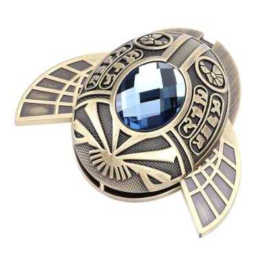 Imagem de Generic Controle Deslizante de Inquietação, Brinquedo Oval de Ponta de Dedo do Egito Antigo de Liga de Zinco Com Pedra Preciosa Azul, para Adultos, Escritório, Sala de Aula, Alívio do
