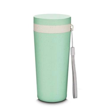 Imagem de Copo de Fibra de Trigo 300ml Parede Dupla com Alça – Leve, Sustentável, Térmico e Ideal para Café, Chá e Bebidas Quentes – Cor Verde