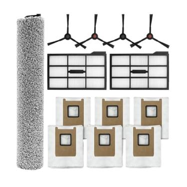 Imagem de Kit de acessórios com 13 peças, compatível com o aspirador robô Eufy E25/E28 Omni - Escova principal, escovas laterais, filtro HEPA e panos de limpeza.
