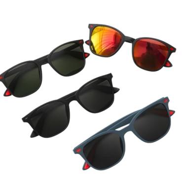 Imagem de Kit 4 Óculos de sol Lente Escura e Espelhado Proteção UV400 Polarizado Óculos Masculino Femenino para dia dia Praia Lazer Esporte banho Dirigir Oculos solar