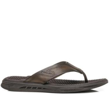 Imagem de Chinelo Pegada Masculino em Couro Cravo 134602-02-Masculino