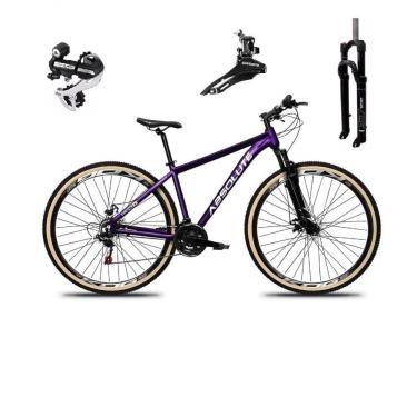 Imagem de Bicicleta Aro 29 Absolute Nero 5 Câmbio Shimano 24v Acera K7 Garfo Com Trava Freio A Disco Roxo Tam: 13.8