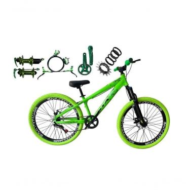 Imagem de Bicicleta Aro 26 Gta Rebel Freeride Single Cubo K7 Barulhento Freio Hidraulico Aro Vmaxx Pneu Flame Verde