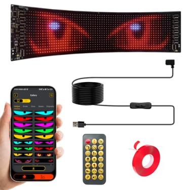 Imagem de Painel de matriz de LED programável para publicidade e uso faça você mesmo, placa LED 5 V 58 x 12,7 cm para carro, loja de negócios, bar, festa, festival, decoração de casa, aplicativo e controle