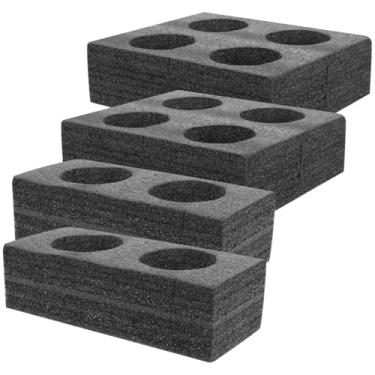 Imagem de Porta-copos com 4 peças, suporte de copo com vários furos, 2 e 4 bandejas para viagem, bandeja de copo para viagem, ferramenta de embalagem de bebidas para acampamento, restaurante, geladeira, casa