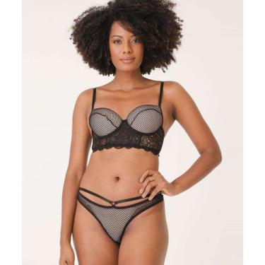 Imagem de Sutiã De Renda Bra Top Com Bojo Marisa-09013, Preto, 44