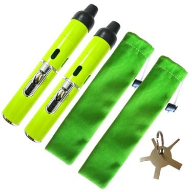 Imagem de Isqueiro de butano, isqueiro de butano recarregável, caneta de chama macia, 2 unidades verde-limão (gás não incluído)