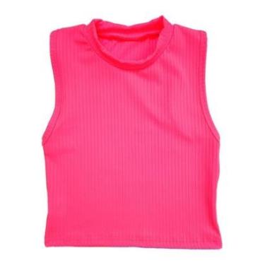Imagem de Blusa Feminina Cropped Canelado Gola Alta Sem Manga Cavado Regata-Feminino