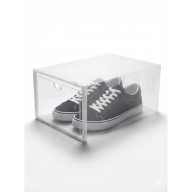 Imagem de Caixa Organizadora Transparente para Tênis com Tampa Empilhável, Sistema Modular Multiuso para Sapatos e Acessórios, 1 Unidade