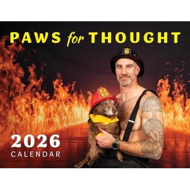 Imagem de Paws for Thought: Calendário de resgate de incêndio Hershey 2026 humor e sabedoria de cães idosos, calendário de parede, presente ideal, amantes de animais e fãs de bombeiros, apoia uma instituição de