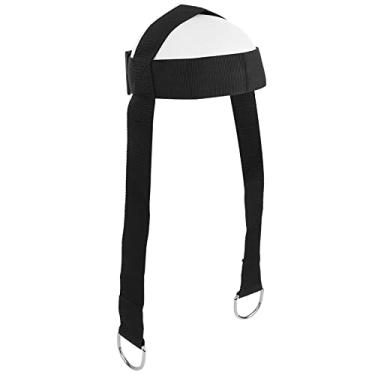Imagem de Changor Arnês de pescoço fitness para treinamento de pescoço e musculação com corrente de aço longa ajustável e alça para levantamento de peso, uso doméstico e na academia