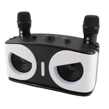 Imagem de Snsowed Mini Máquina de karaokê Com 2 Microfones Sem Fio, Microfone BT e Alto-falante Conjunto KTV Com Efeitos de Luz RGB Portátil de karaokê para Festas Em Casa Ao Ar Livre, (Branco)