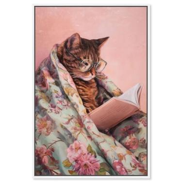 Imagem de Cat Nap Chapter III Impressão em tela Pet Wall Decor por Art Remedy, moldura branca, 50 x 76 cm