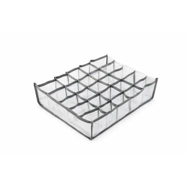 Imagem de Organizador de Gavetas com 7 Compartimentos · Polipropileno e Aço Carbono · Ideal para Meias e Roupas Íntimas · Sortido