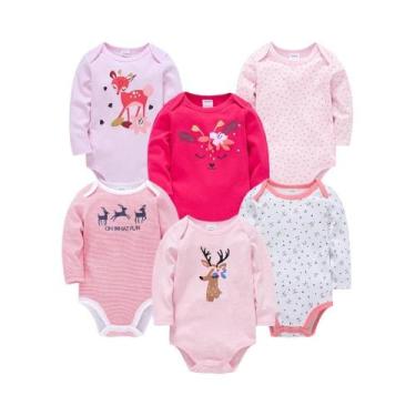 Imagem de Conjunto De Bodies De Algodão Para Bebês Meninos E Meninas Manga Longa