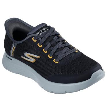 Imagem de Skechers Tênis masculino Go Walk Flex Netro Hands Free Slip-ins, Preto, 14 X-Wide