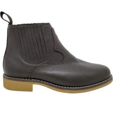 Imagem de Botina Vira Francesa Laredo Costurada a Maquina em Couro Bico Redondo Elástico Coberto GAROTTI 1030603 Tamanho 36