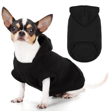 Imagem de Paiaite Suéter com capuz para cães pequenos sem mangas com bolsos e chapéu: Casaco de inverno para cachorrinho chihuahua, cães pequeno-médios (menino e menina) - moletom para todos os climas com furo