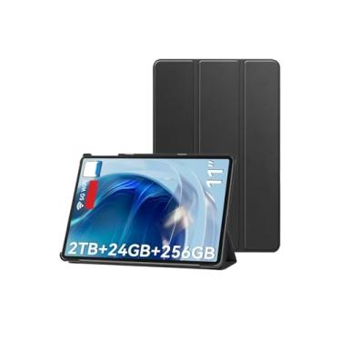 Imagem de Capa para tablet TABWEE W90/TABWEE T90 Android 15 11 polegadas, PC rígido e capa de poliuretano premium ultra leve e fina com suporte para W90, preta