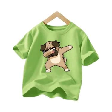 Imagem de Camiseta Infantil De Algodão Com Estampa De Cachorro Francês Bulldog H