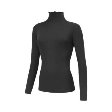 Imagem de Camiseta Térmica Feminina De Gola Alta, Moda Outono Inverno, Versátil 