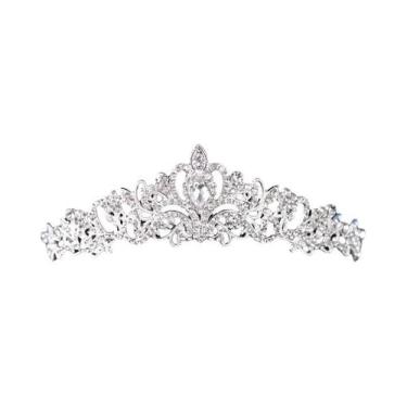 Imagem de Tiara De Cristal Com Strass Prata Para Mulheres, Coroa De Princesa, Ac