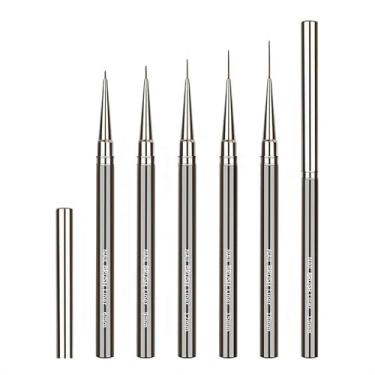 Imagem de Conjunto de 5 pincéis para arte de unhas, canetas de arte de unhas 6/9/12/15/18 mm, pintura fina, pincéis para unhas, pincéis de pintura facial, pincel para pequenos detalhes, linhas longas
