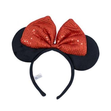 Imagem de Tiara Com Orelhas Minnie E Laço Vermelho Disney Oficial