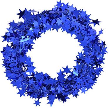 Imagem de Generic Guirlanda de Estrelas Coloridas, Fácil de Moldar, Fio de Ferro, Decoração de Natal para Artesanato, Acessórios de Roupas (Azul)