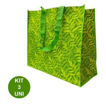 Imagem de Bolsa Ecobag Ecologica  Kit 3 Uni Sacola de Ombro Reutilizavel Dobrave