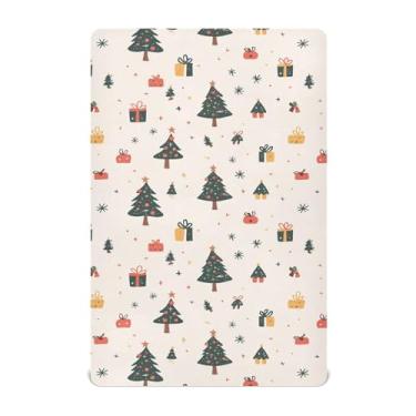 Imagem de Wassud Jogo de lençol com estampa natalina para berço respirável para meninos e meninas, neutro, 68 x 99 cm