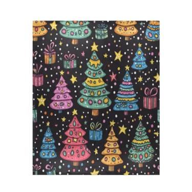 Imagem de Blueangle Cobertor de árvores de Natal com desenho animado supermacio, quente, aconchegante, leve para todas as estações, cobertor de lã para cama ou sofá, fácil de cuidar (127 x 152 cm) #426