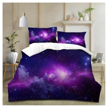 Imagem de SPXMQSS Conjunto de cama de casal, conjunto de edredom, cama de casal, cama de casal, conjunto de cama king size, cama de casal com 2 fronhas com zíper E 229 x 229 cm