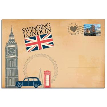 Imagem de London Wall Art Union Jack Impressão em tela Big Ben pôster para casa conjunto de 1 decorações não ramificadas 61 cm x 40 cm