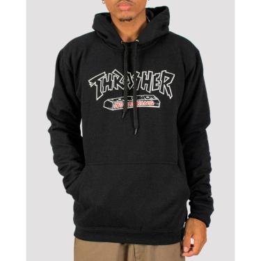 Imagem de Moletom Thrasher Canguru Fechado No Parking Block - Preto-Unissex