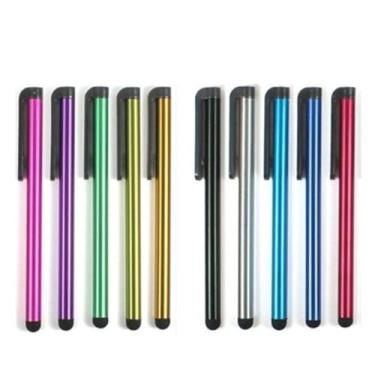 Imagem de TCD [pacote com 25] Canetas Stylus coloridas de metal longo capacitivo [universal] Compatível com todos os dispositivos de tela sensível ao toque [cores sortidas]
