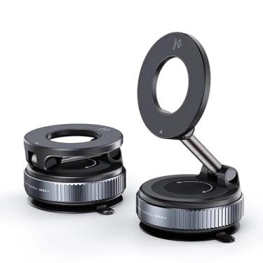 Imagem de Suporte Magnético Universal com Ventosa de Sucção 360° para Celular, Veicular Multiuso Mesa Parede Vidro Portátil (PRETO)