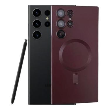 Imagem de Capa Protetora Samsung Galaxy S24 Ultra com Fibra de Vidro Protecao Cameras Removiveis e Tecnologia Magnetica para Carregamento de Indução Proteção Máxima e Carregamento Sem Fio (Cor de vinho)