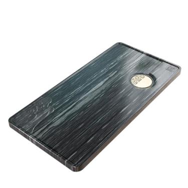 Imagem de Bandeja de chá, bandeja de chá de pedra de grão de madeira verde natural para uso doméstico, mesa de chá, mar, conjunto de chá chinês, mesa de chá, prato de chá (100 x 50 x 3 cm)