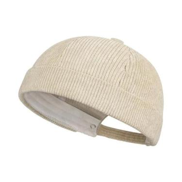 Imagem de Boné Vintage Unissex De Corduroy Grosso Sem Aba, Cor Sólida, Estilo Hi