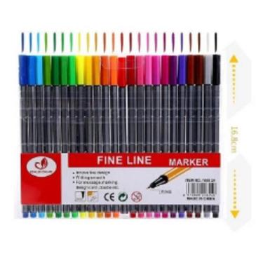 Imagem de Kit Caneta Colorida Ponta Fina 0.4mm 24 Cores Tipo Stabilo - FINE LINE