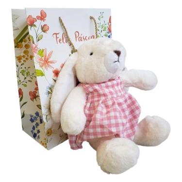 Imagem de Kit Páscoa Coelho de Pelúcia Com Sacola de Presente Florida - Multiart