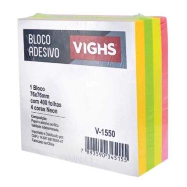 Imagem de Bloco adesivo neon vighs 400 fls