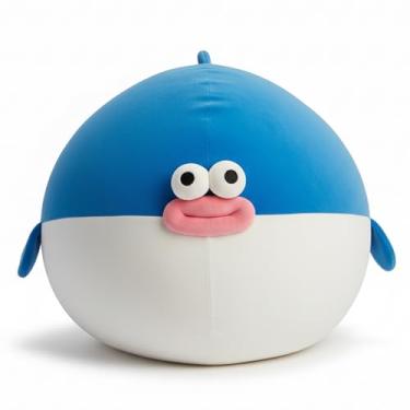 Imagem de Bolsa de feijão infantil para armazenamento de animais de pelúcia – Pufferfish pufferfish de pelúcia macia lavável para meninos e meninas, organizador de armazenamento de brinquedos extragrande, capa