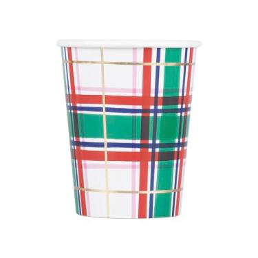 Imagem de Meri Meri Copos de festa de Natal (pacote com 8), copos de Natal de papel descartáveis, 255 g, tamanho para crianças e adultos, ideal para bebidas quentes ou frias de festa