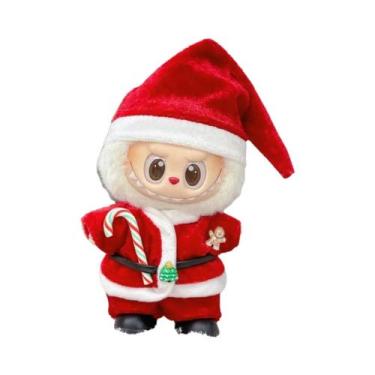 Imagem de Boneca Labubu De 17cm Com Roupas De Natal Tema Cervo Vermelho, Present