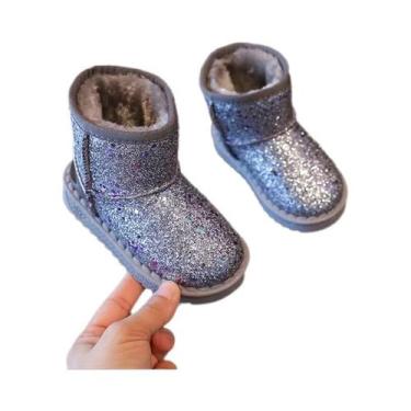 Imagem de Botas De Neve Quentes Para Meninos E Meninas, Antiderrapantes, Brilhan