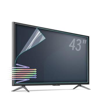 Imagem de TYRHMY Película antirreflexo para TV 109.2 cm, antirluz azul e reflexo, filme de tela 43 TV Glare Film