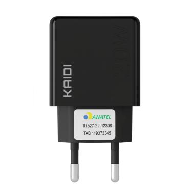 Imagem de Adaptador Turbo Preto / Carregador Universal Bivolt com Cabo Tipo C